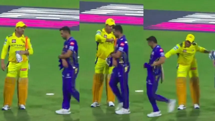 IPL 2025: Chennai Super Kings Defeat Mumbai Indians by 4 Wickets, Dhoni Playfully Hits Deepak Chahar with Bat